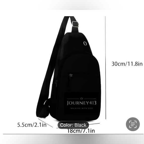 NEW- JOURNEY413 BACKPACK SLINGBACK ADJUSTABLE STRAP - BLACK 11X7IN - Picture 3 of 4